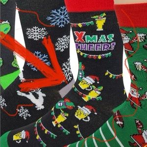3/$15 SALE! XMAS Cheer Mens Premium Crew Holiday Socks Shoe Size 6-12 NWT